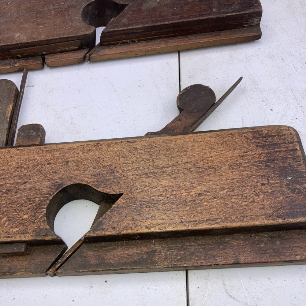 Wooden planes x 2 - both with 2 cutters