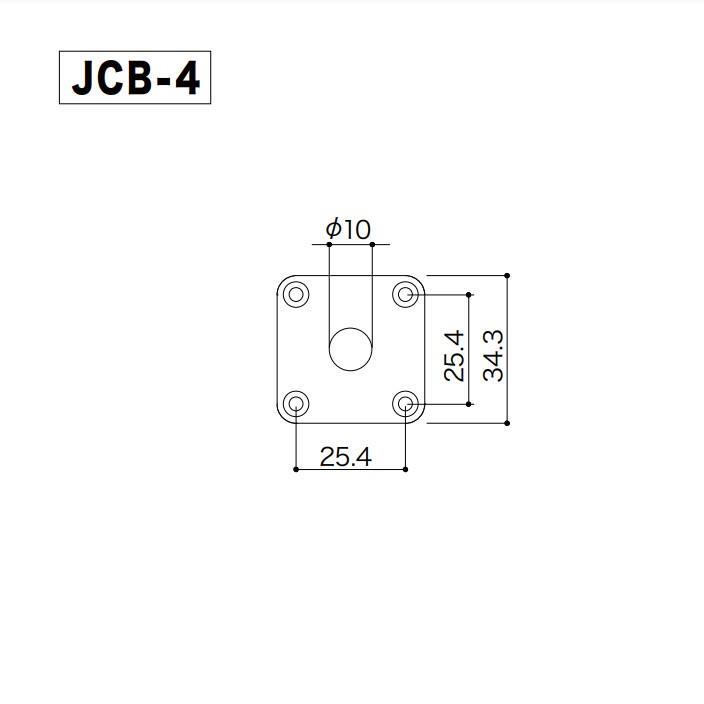 GOTOH JCB-4 Square Guitar Jack Plate - Cosmo Black