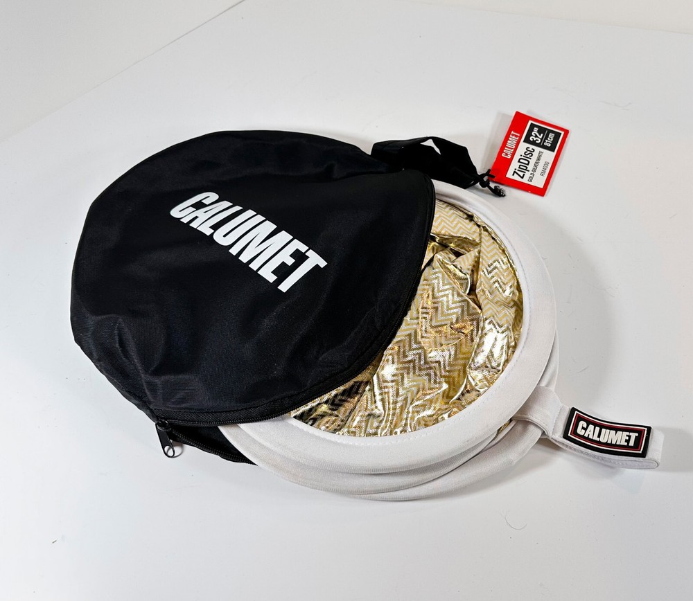 Calumet 32" ZipDisc Collapsible Studio Reflector-Silver/White-Gold