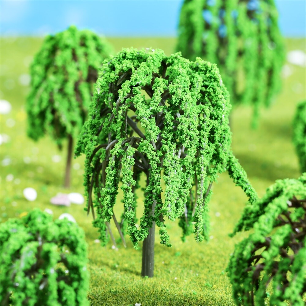 20Pcs Artificial Willow Model Trees Park Train Railways Sand table Scenery Decor