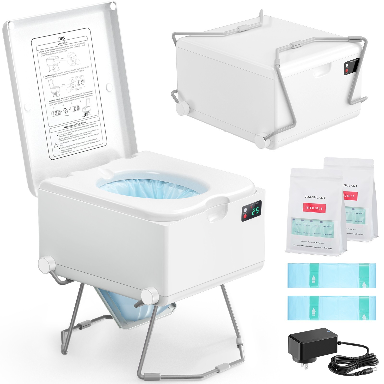 MODIWELL Dry Flush Toilet, LE-310 White, Used-Class C