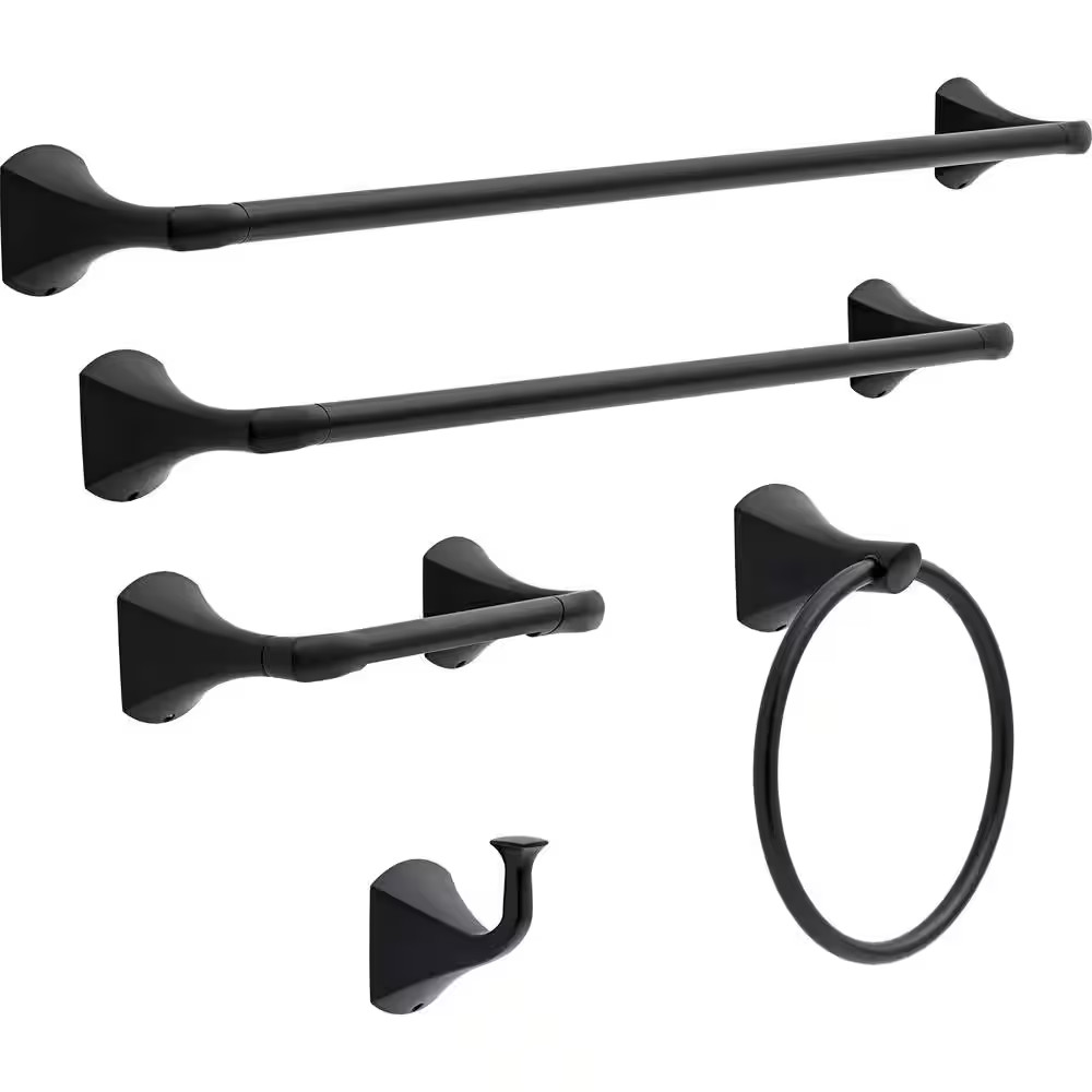 Pierce Single Towel Hook Bath Hardware Accessory in Matte Black