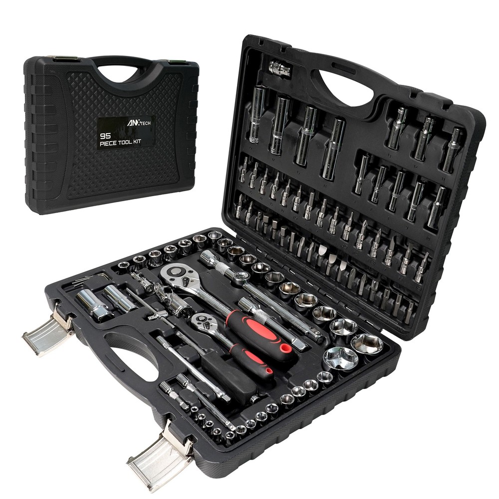 ANXTECH Socket Wrench Set 1/2" 1/4" Socket Set Mechanics Tool Set Repair Tool