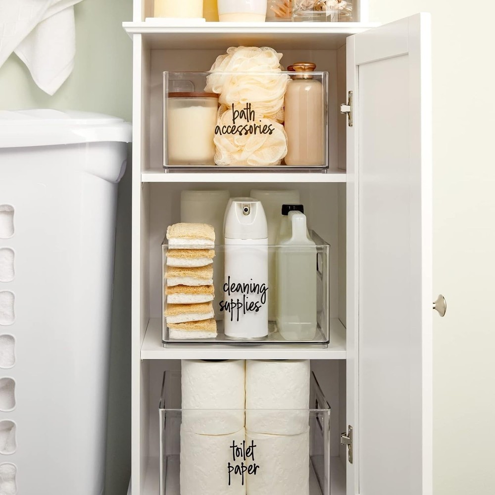 Laundry Labels for Jars & Containers - 141 Count, White Vinyl, Modern Script ...