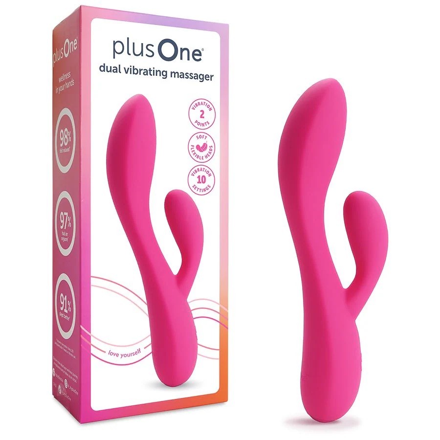 plusOne 6704 Dual Vibrating Massager - Pink