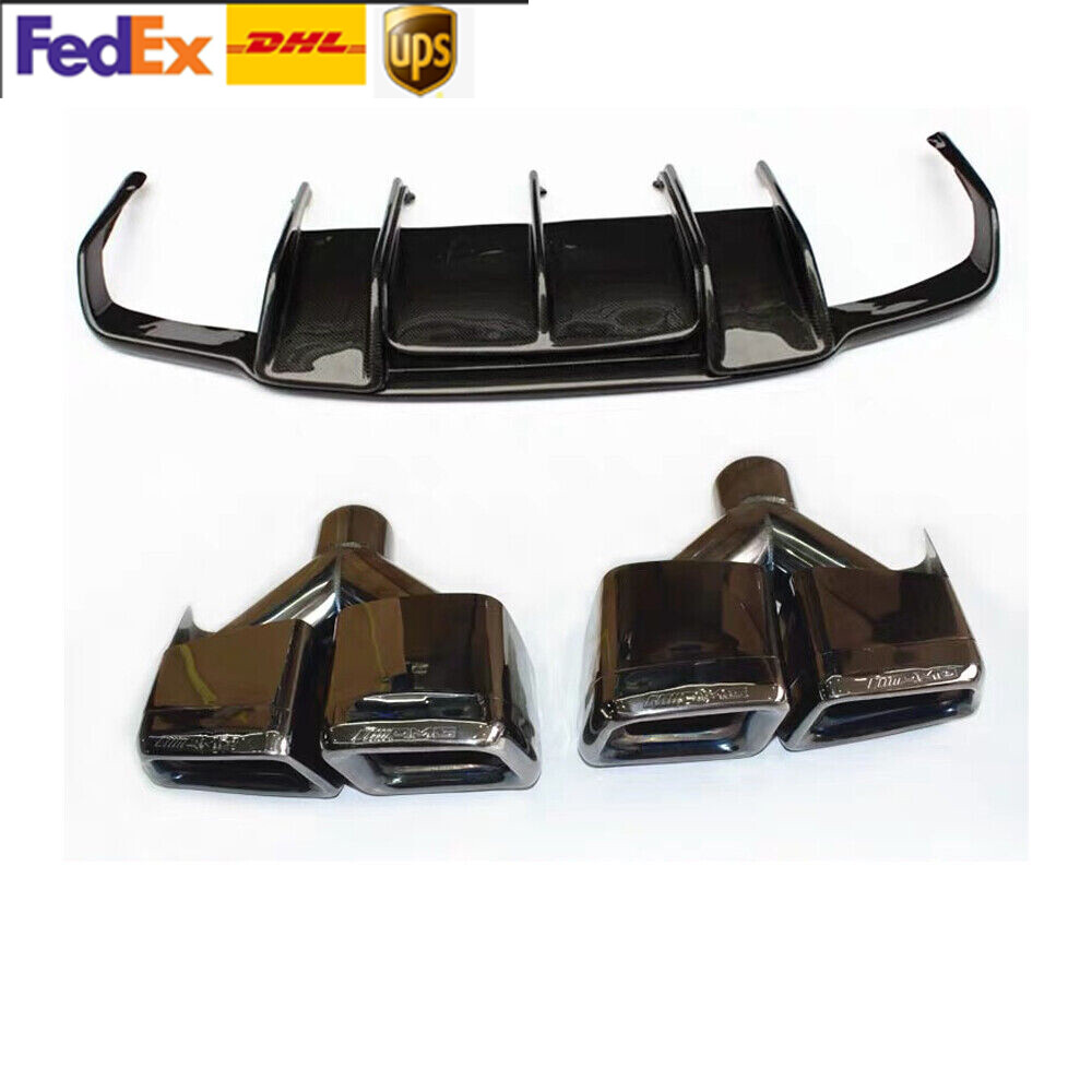 For Mercedes Benz W218 CLS63 Carbon Fiber Rear Diffuser With Tips