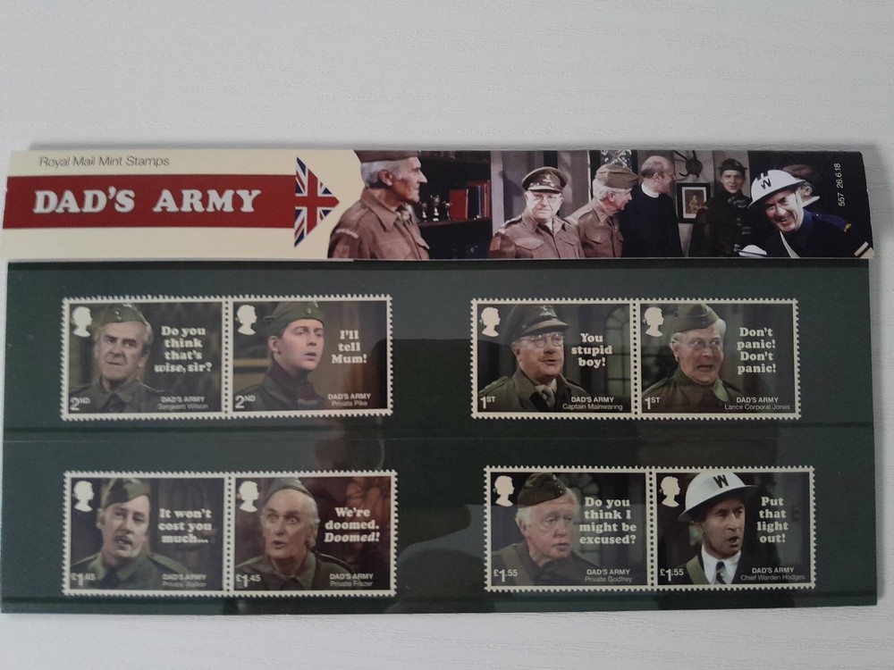 Dad's Army Stamps Presentation Pack Mint Plus FREE 1st & 2nd class sheets