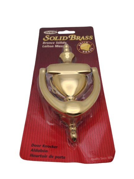 Ives Schlage Solid Brass Door Knocker Bright NOS 6”x3”