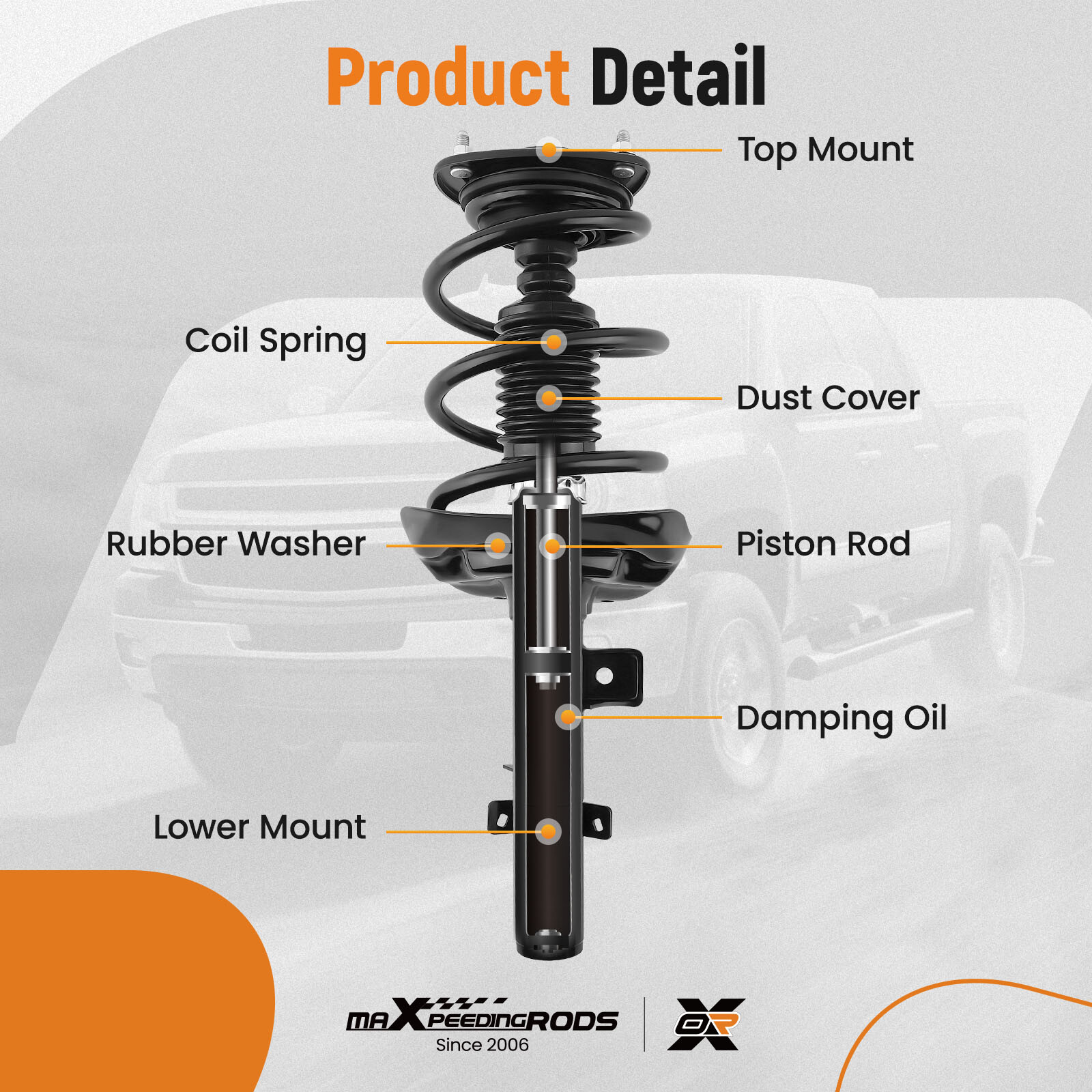 Pair Front Complete Shocks Struts For 2013 2014 2015 2016 2017 Honda Accord 2.4L