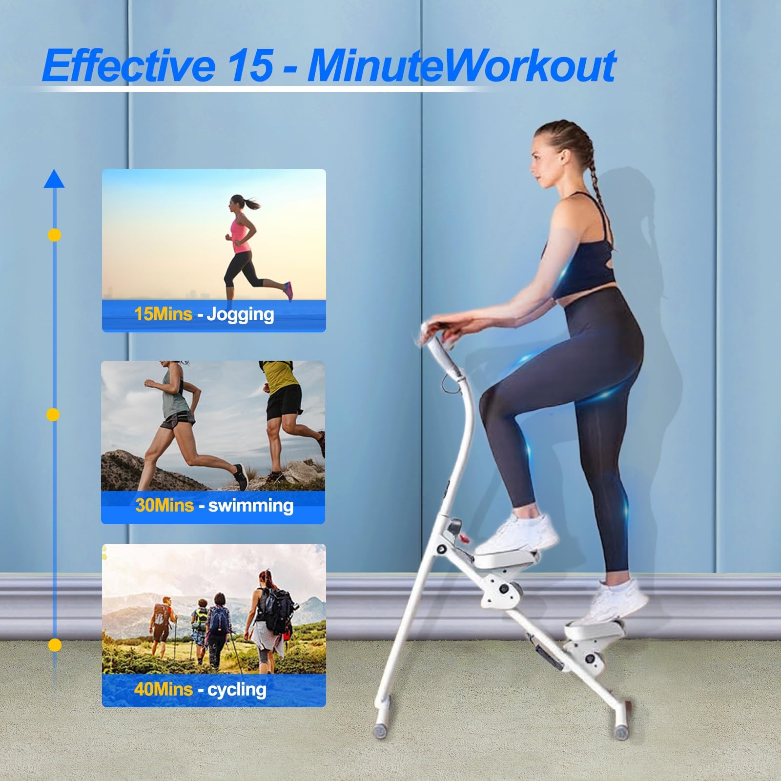 Stair Stepper for Home Gym, Vertical Climber Workout Machine Adjustable White