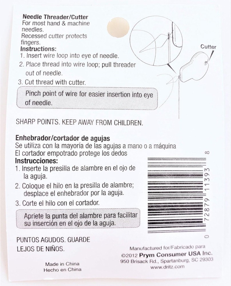 Dritz 248 Needle Threader & Cutter , Green