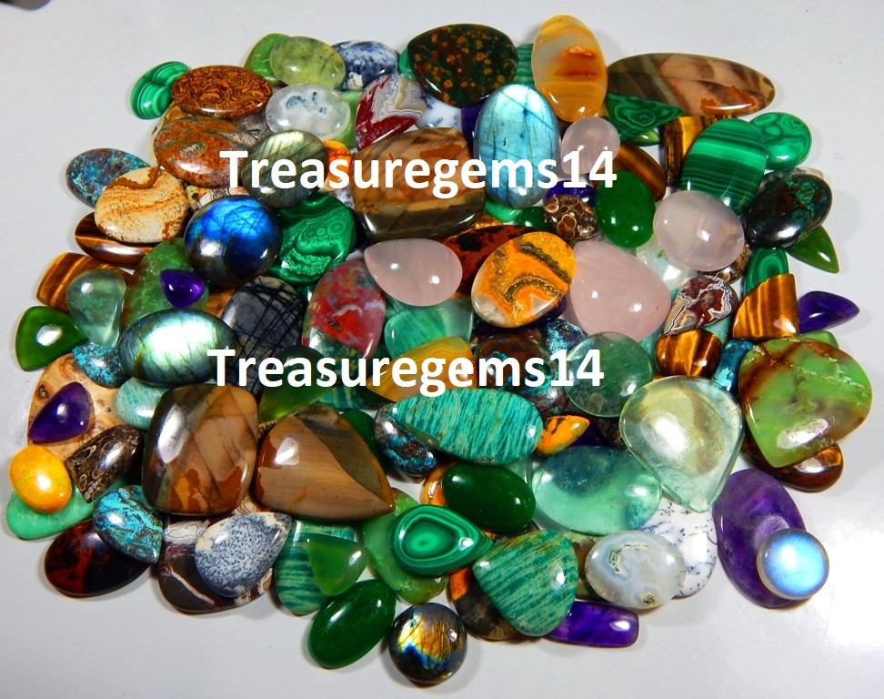 250 Crt WHOLESALE LOT NATURAL ALL KIND SEMI PRECIOUS LOOSE GEMSTONE MIX CABOCHON