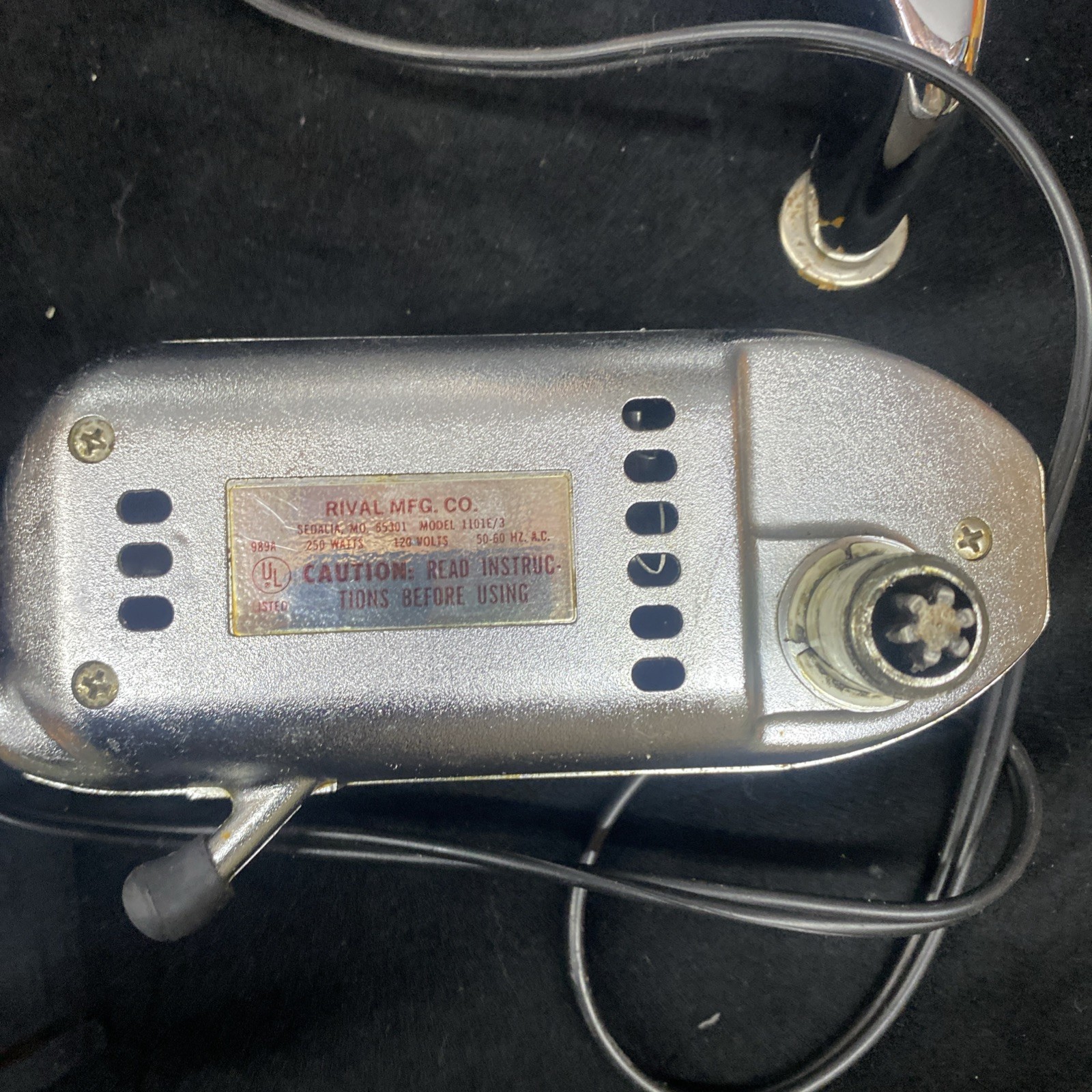 Rival Electric Food Slicer Chrome Metal Model 1101 Working Read Details Clean!