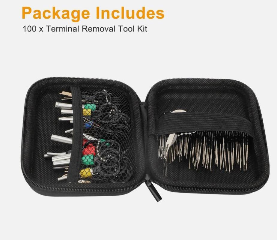 100Pc Pin Ejector Wire Extractor Terminal Auto Removal Puller Connector Kit Tool