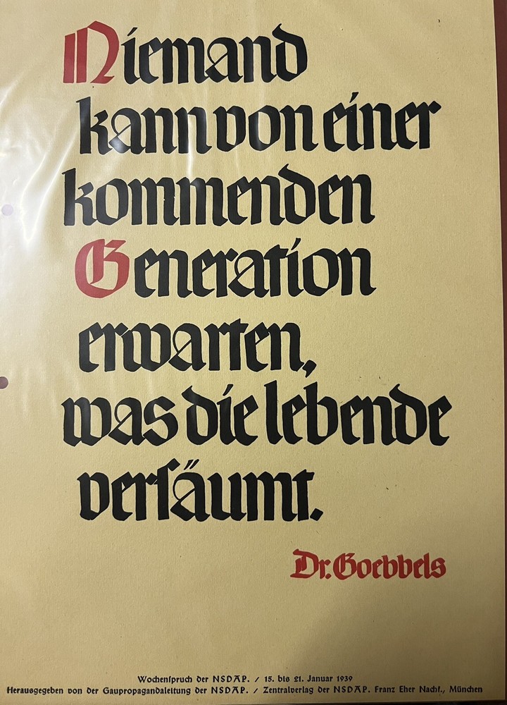 WWII German Poster 1939 - Rare Original