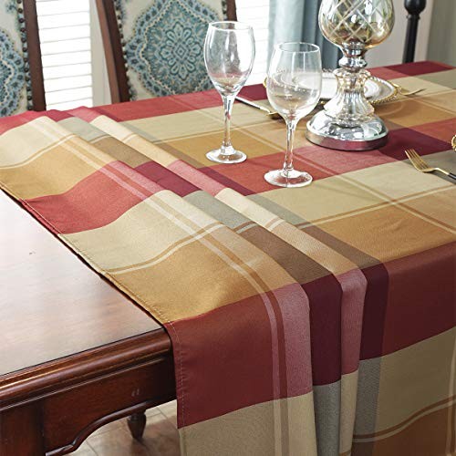 Rectangle Tablecloth Checkered Style Polyester 70" x 52" (Rectangular) Red