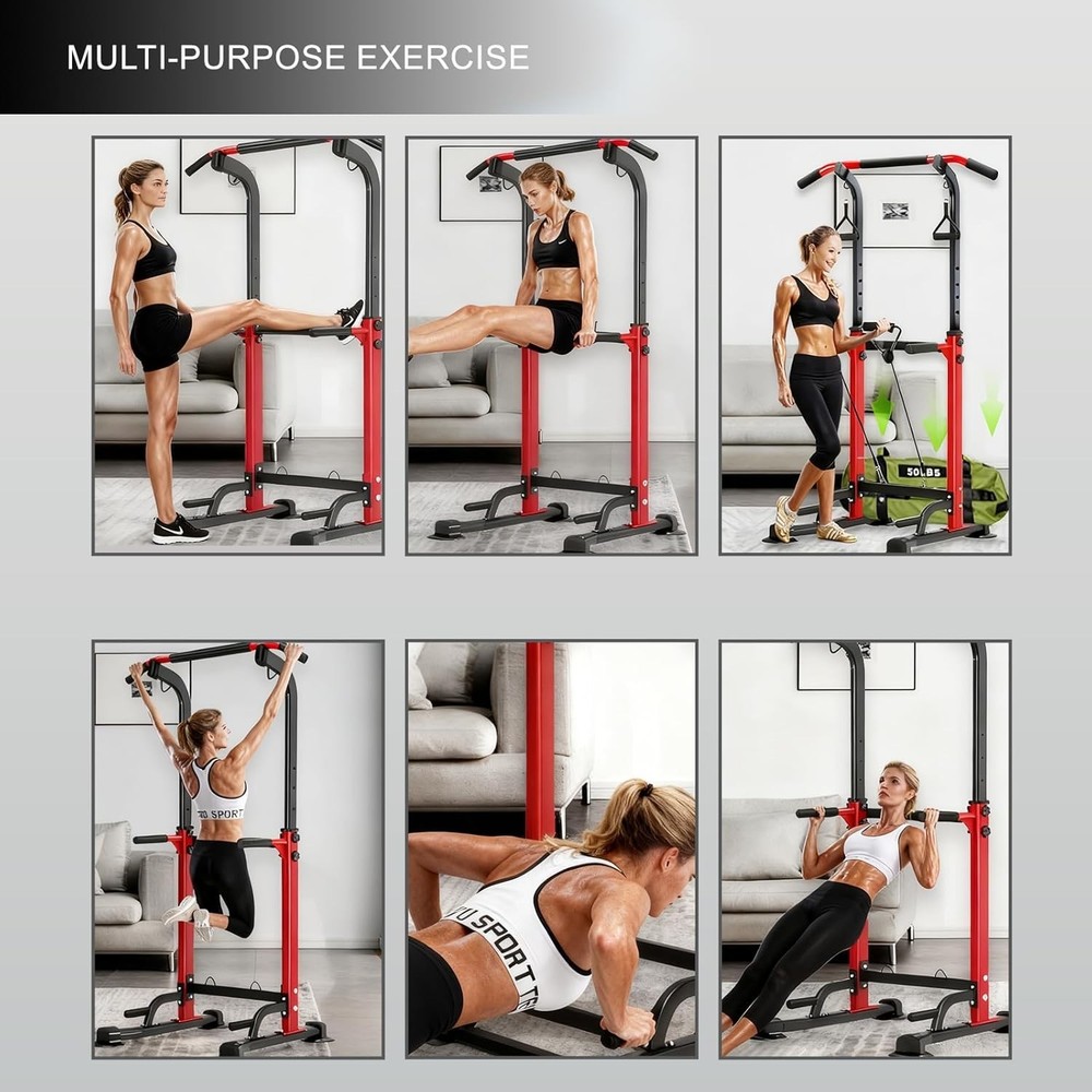 Pull Up Station, Power Tower, Strength Training Dip Stands Portable Pull-up Bar