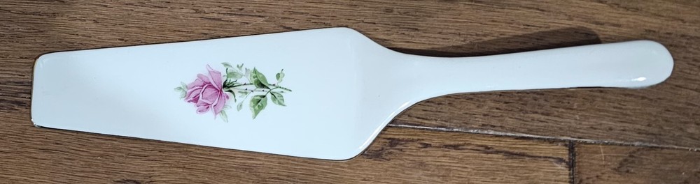 NEW! Baum Bros Formalities Rose Cake Plate w/Matching Server Ceramic