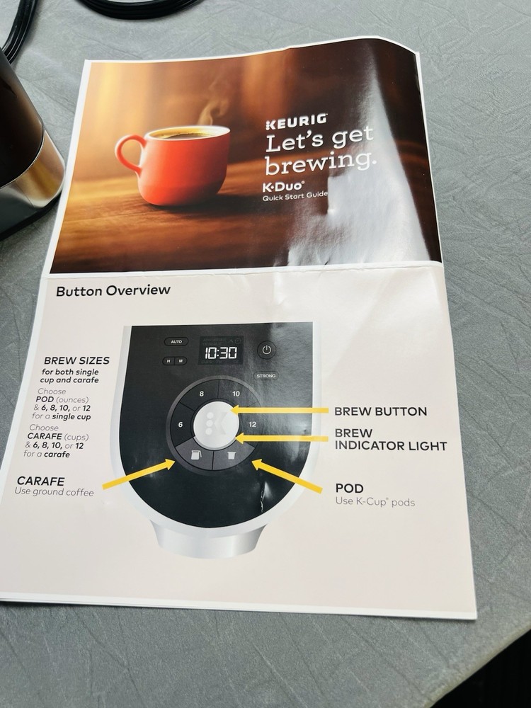 Keurig K CUP-Duo Program Coffee Maker, Single Serve & Carafe Brewer MRP$140 READ