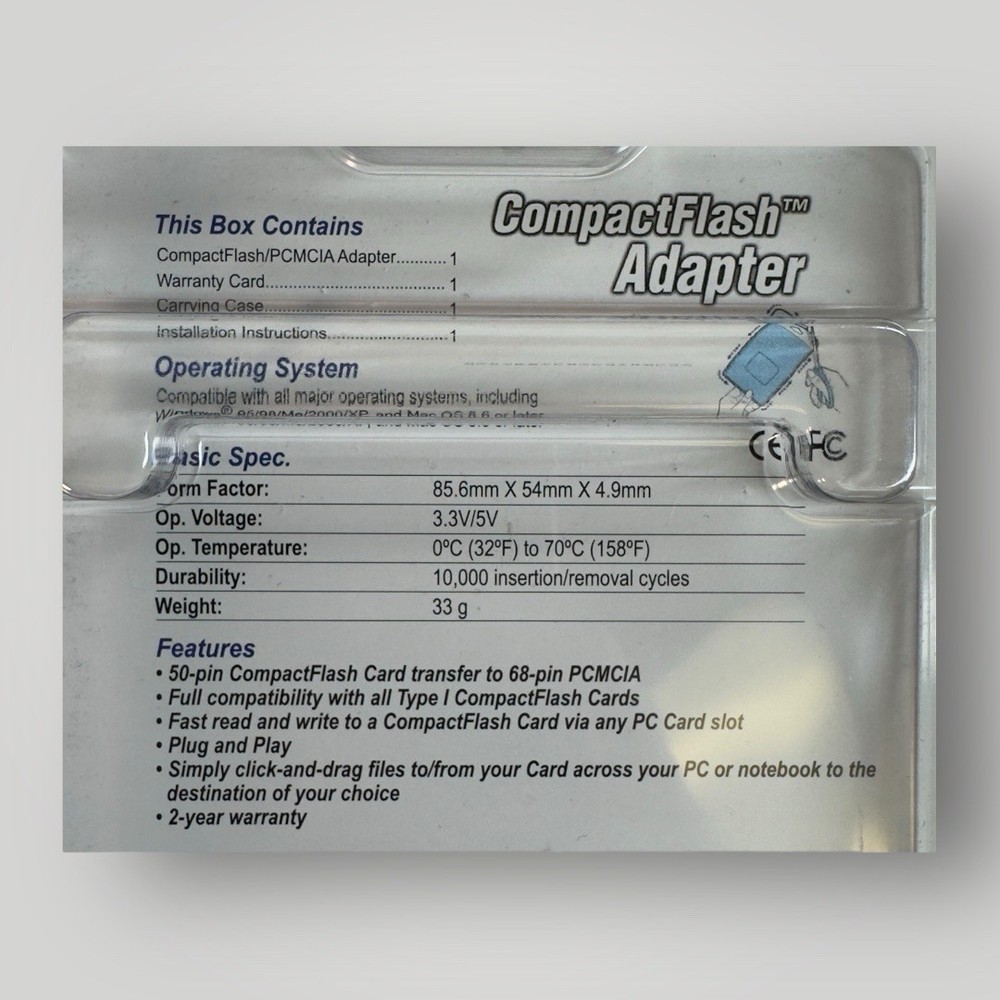 Transcend CompactFlash Adapter TSOMCF2PC New Sealed