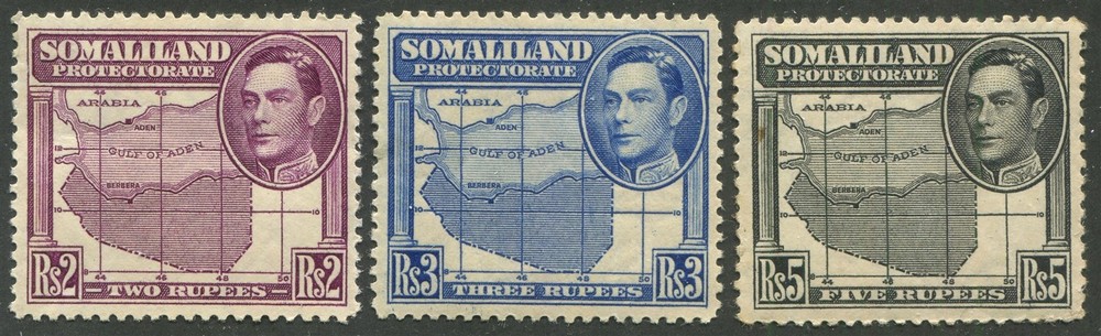 Somaliland Protectorate #93, 94, 95 Mint