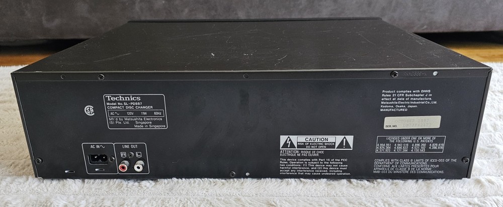 Technics SL-PD887 5-Disc CD Changer Player + Remote Tested & Working