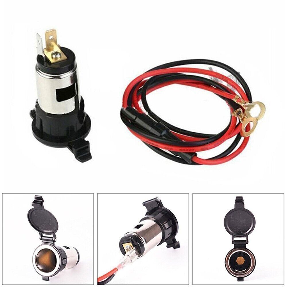 12V Cigarette Socket Lighter Power Outlet Plug Charger Adapter Cable Universal
