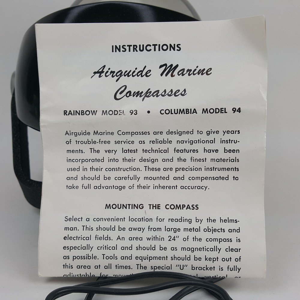 Airguide Marine Compass Model 93-B Rainbow Boat Ship Boating