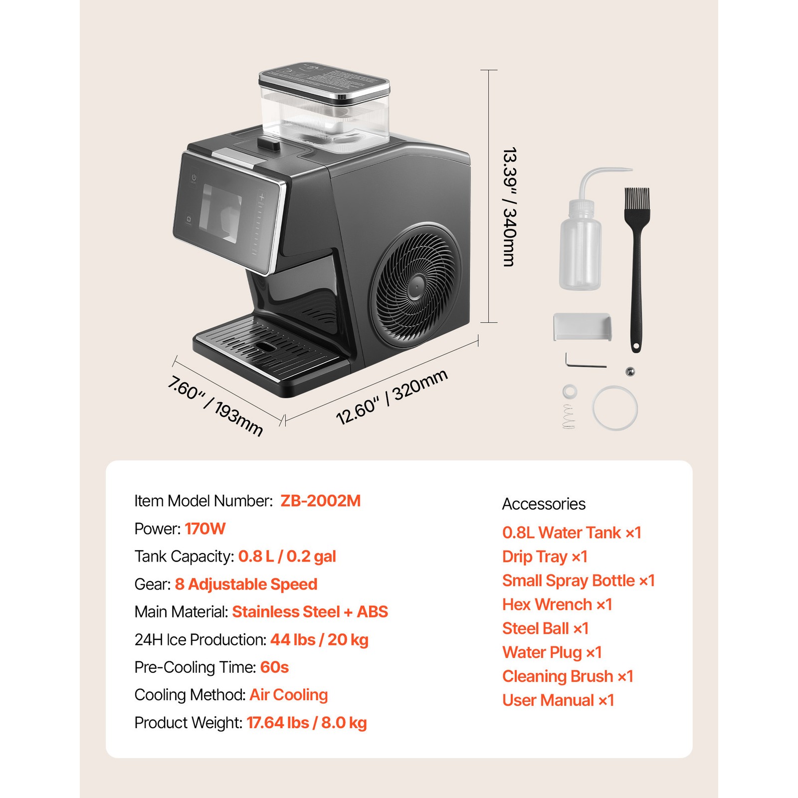 Uimoso Snowflake Ice Maker 44LBS/24H Shaved Ice Slush Machine for Home Party Use