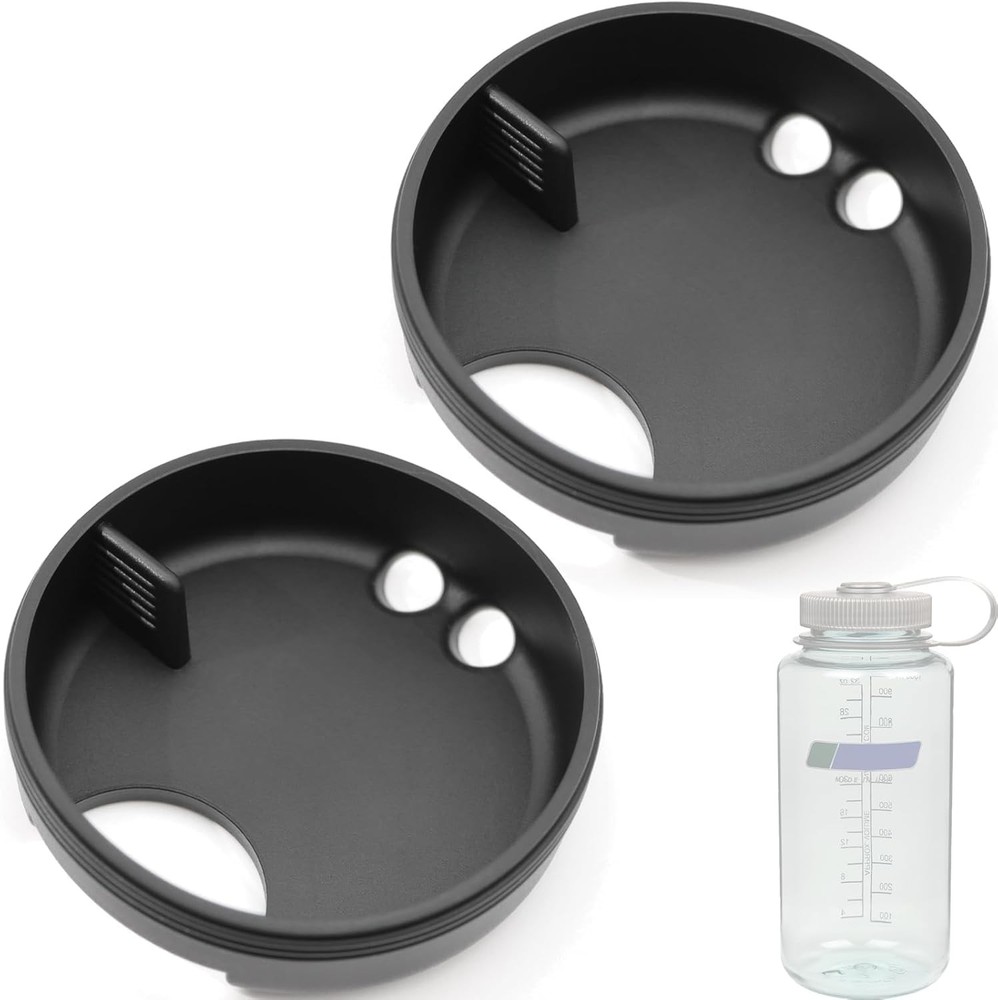 2-Pack Silicone Splashguard for Nalgene, Obsidian Black 2 Pack