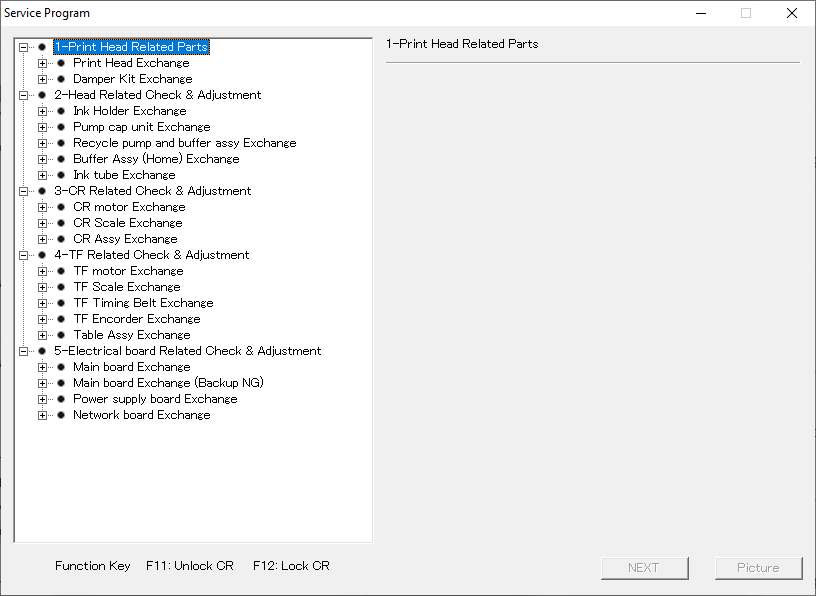 Service program Epson SureColor F2000