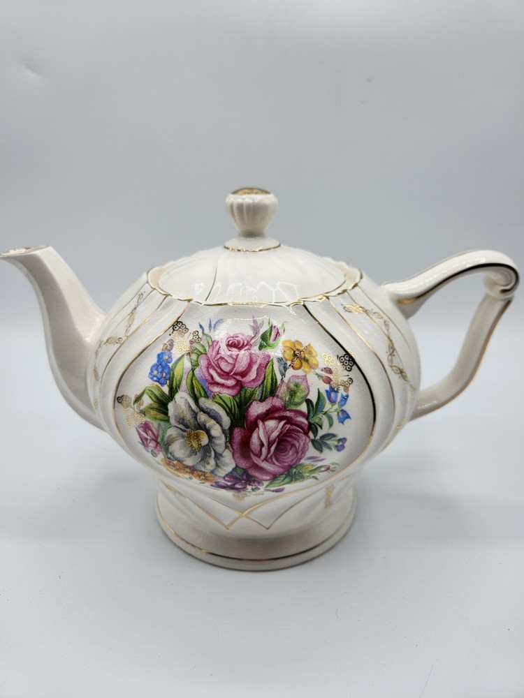 Sadler England Teapot Flower Scene