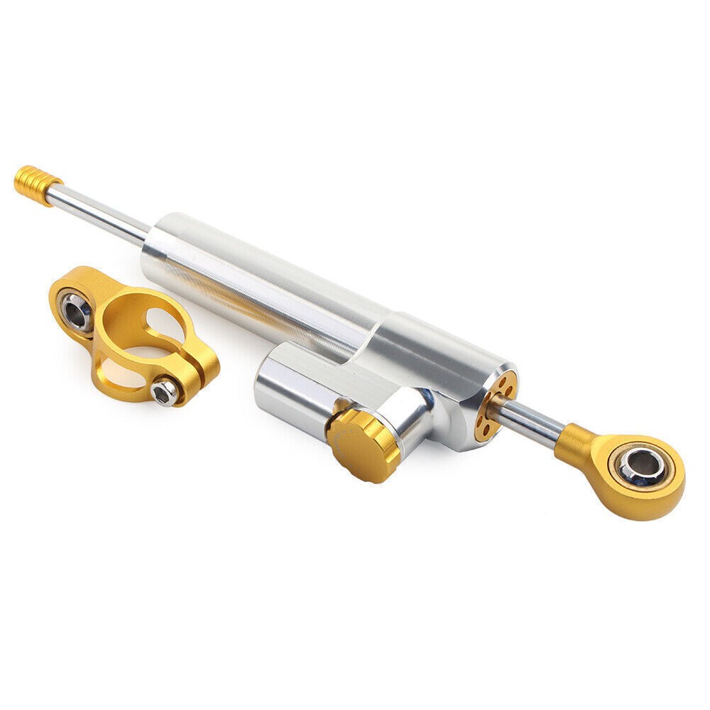 Steering Damper Stabilizer Adjustable Silver Bar CNC Universal For Motorcycle US