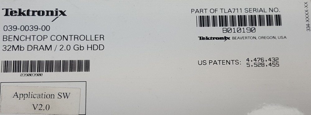 Tektronix Plug-in Module # 039-0039-00 Bench-top Controller 32mb Dram 2gb HDD