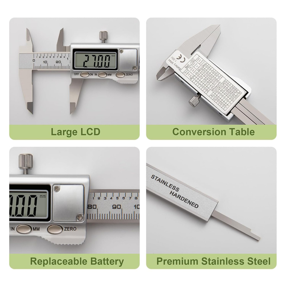 All-Metal Small Digital Caliper 0-4" Mini Measuring Tool, Micrometer Caliper wit