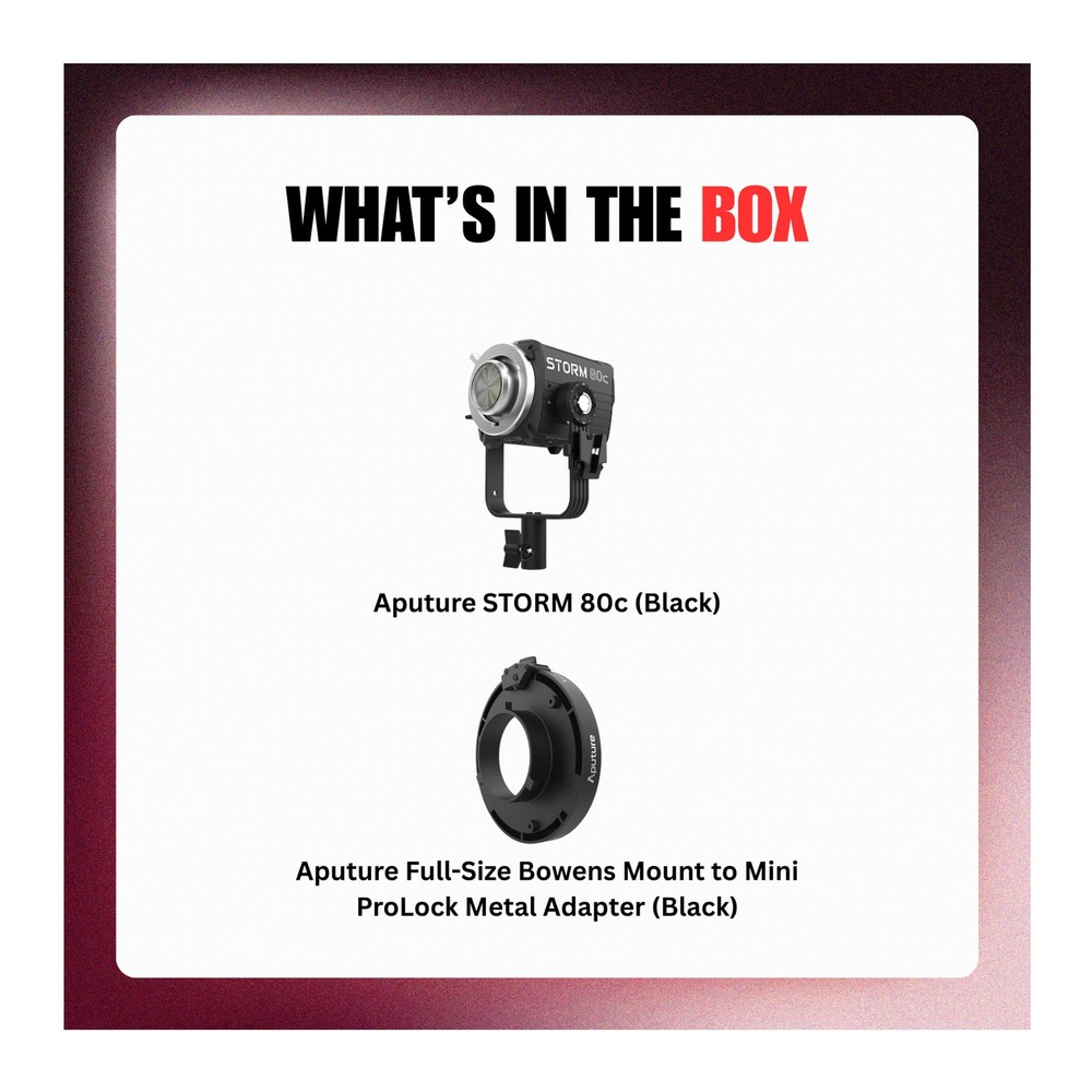 Aputure STORM 80c Continuous Light Fixture with Bowens Mount Adapter Bundle