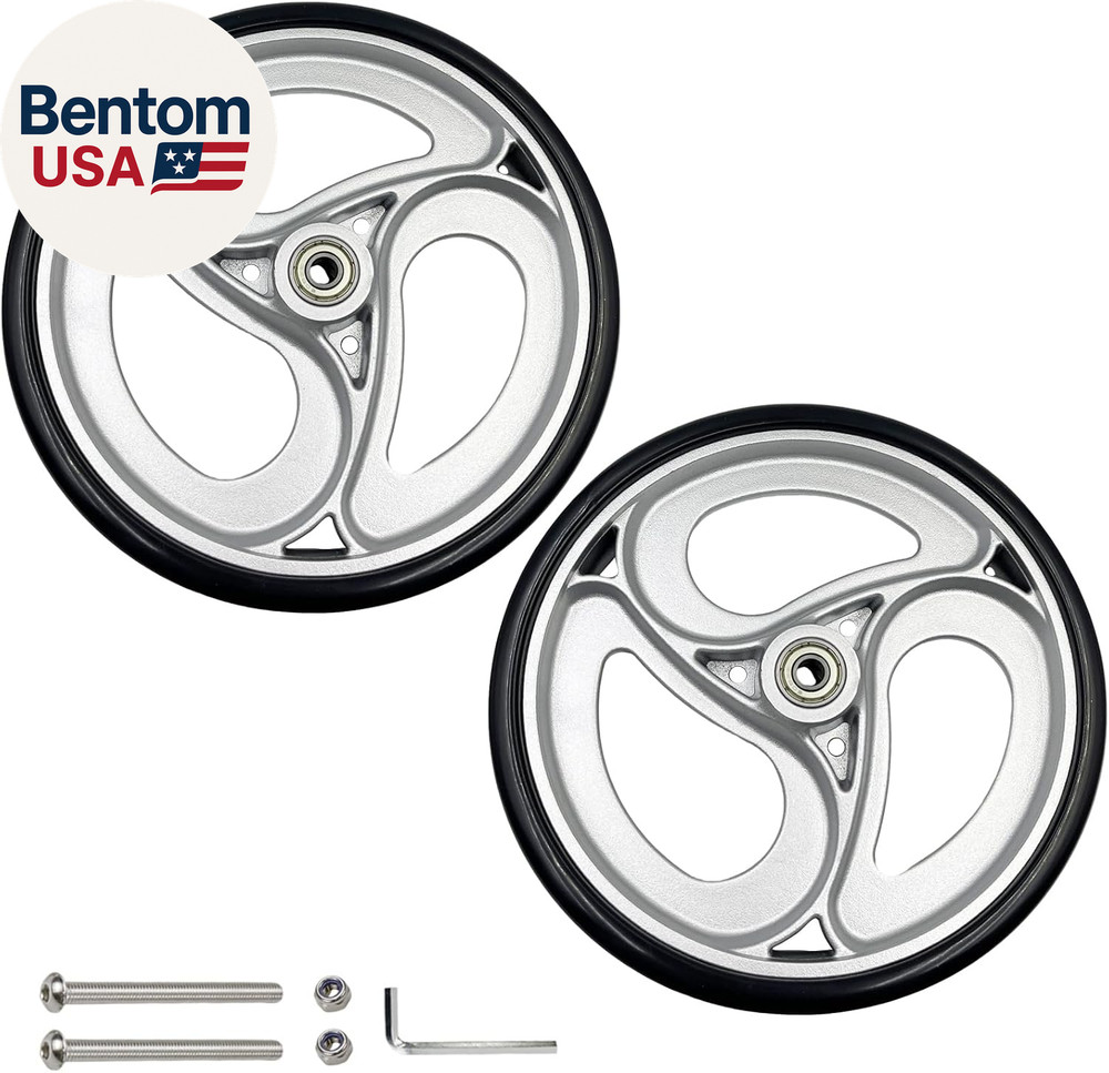 2 Pcs 8" Replacement Wheels for Rollator Walker and Wheelchairs - Drive Rollator