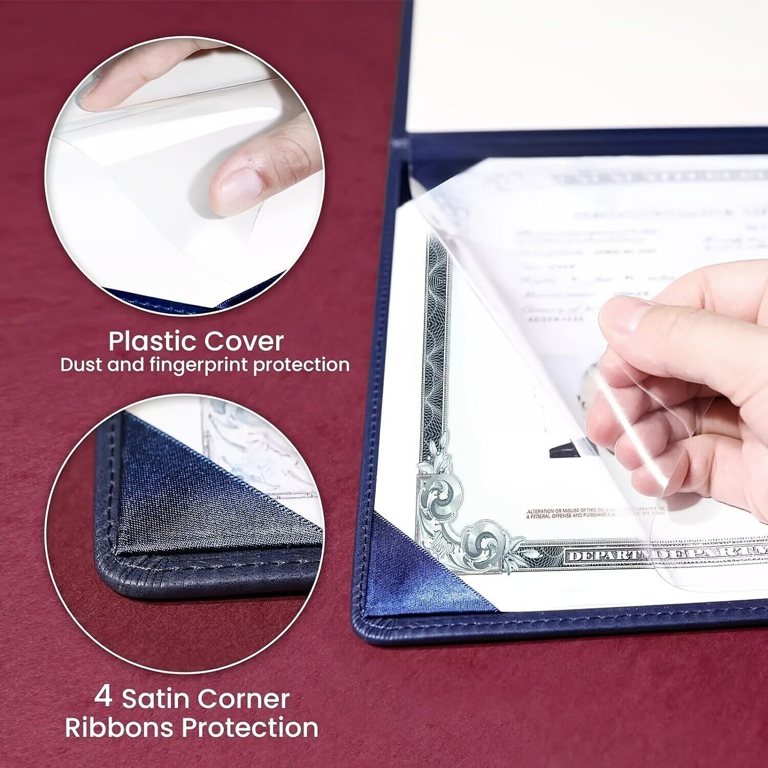 US Naturalization Certificate Holder PU Cover for Citizenship Document