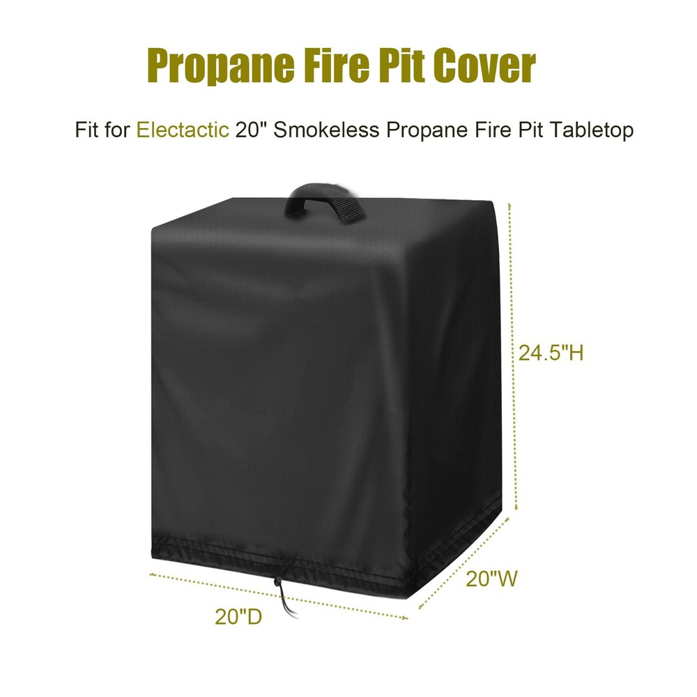 Fire Pit Table Cover for Electactic 20" Square Smokeless Propane Fire Pit Tab...