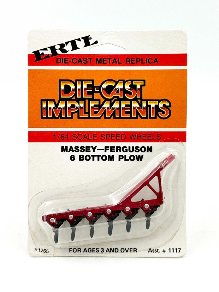 1/64 Massey Ferguson 6 Bottom Plow