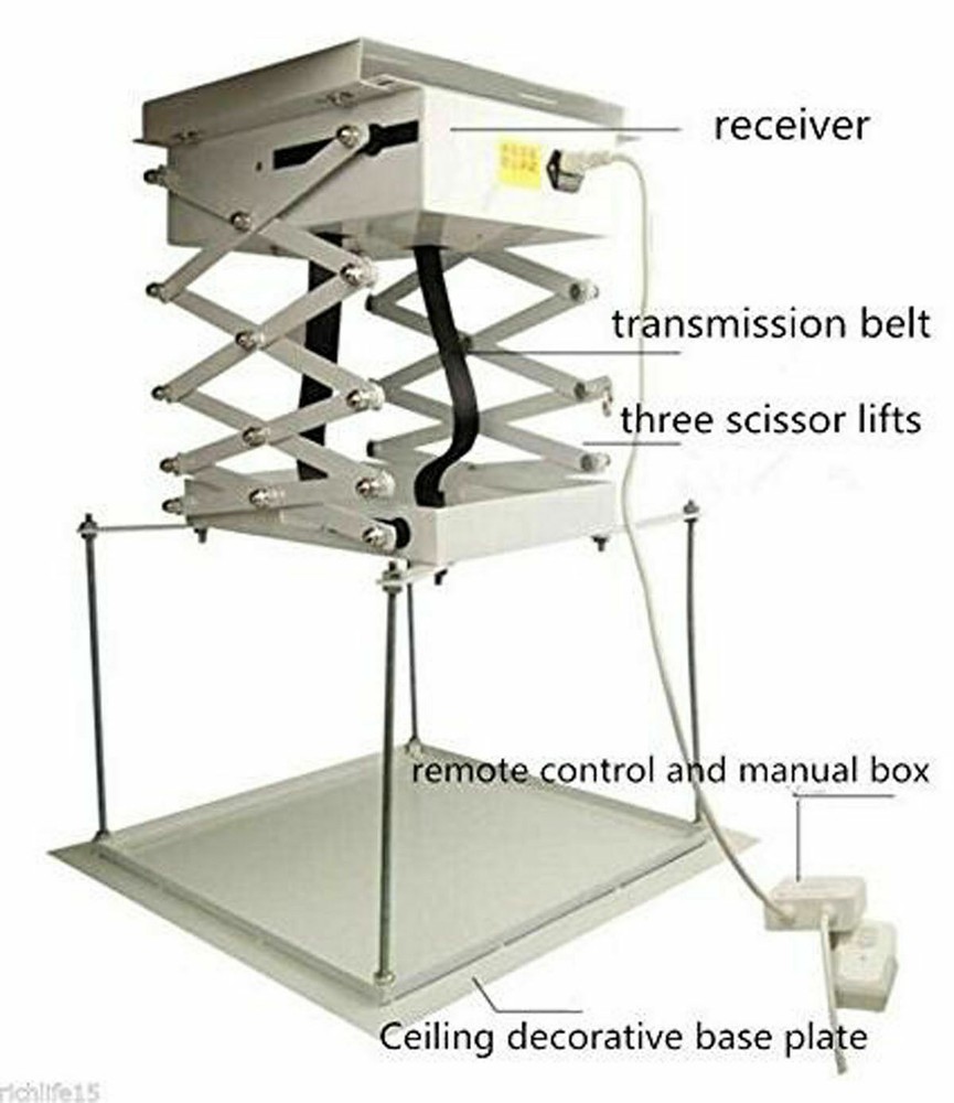 1M Projector Bracket Motorized Electric Lift Projector Lift with Remote Control