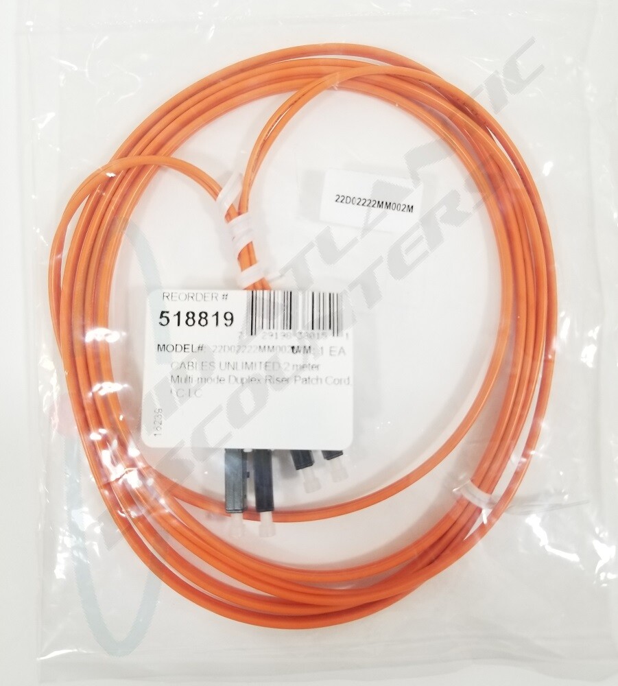 Cables Unlimited 2 Meter Multi-Mode Duplex Riser Patch Cord Orange