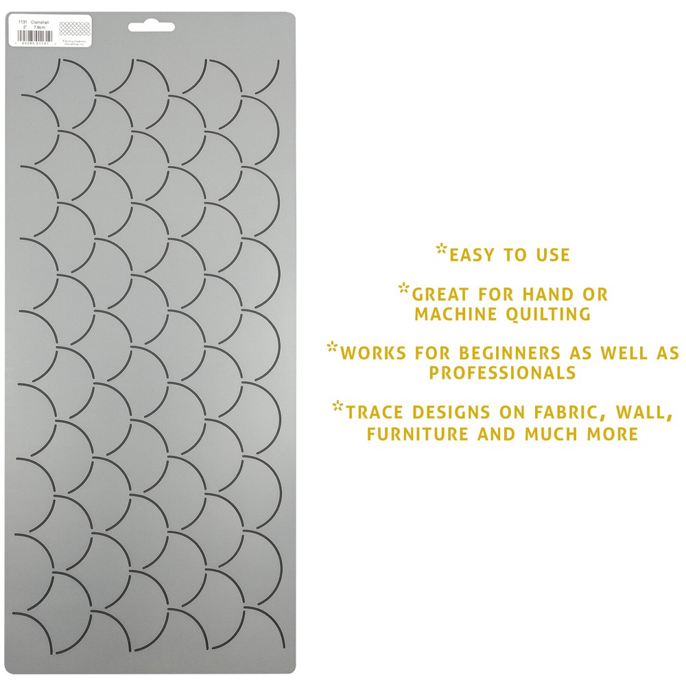 Quilting Stencil Clamshell Quilt Pattern Background 2" Scallop Quilters Template