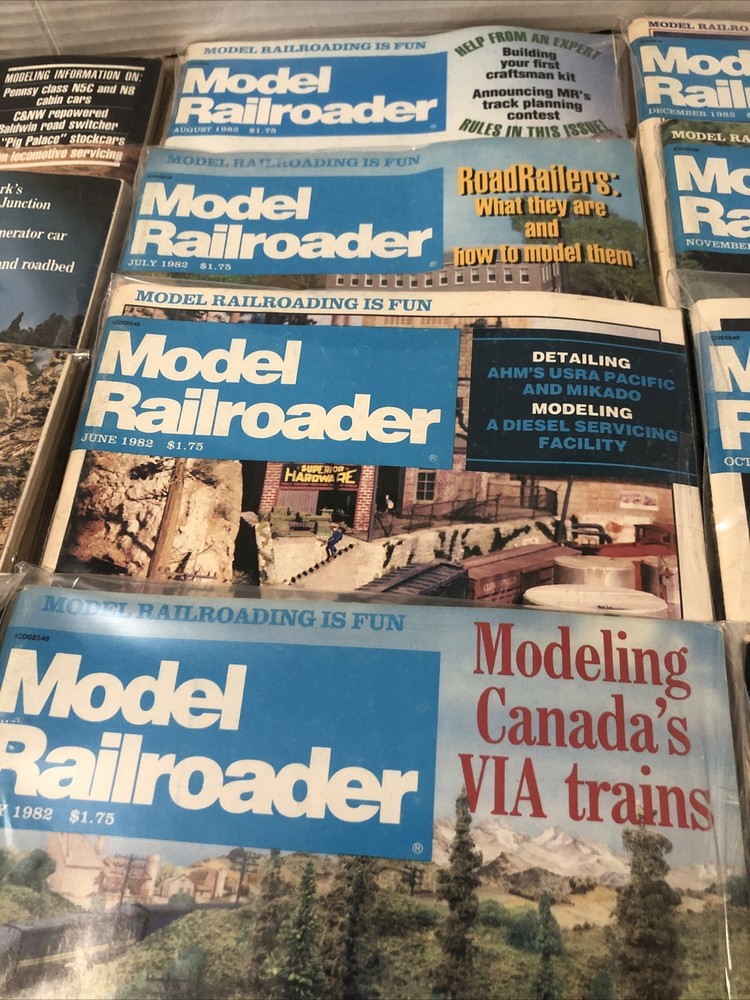 1982 MODEL RAILROADER MAGAZINE (12) ISSUES COMPLETE YEAR VTG Wrapped Separately