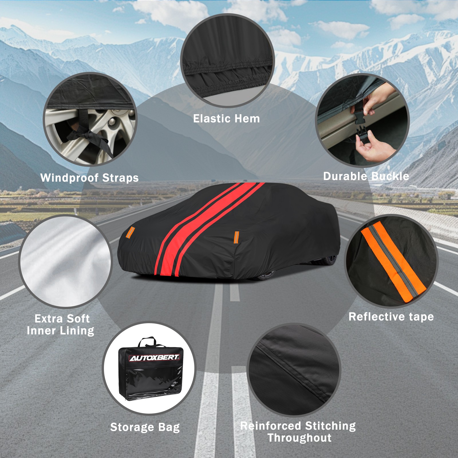 6 Layer Car Cover Custom 100% Waterproof For FORD MUSTANG All Weather Protection