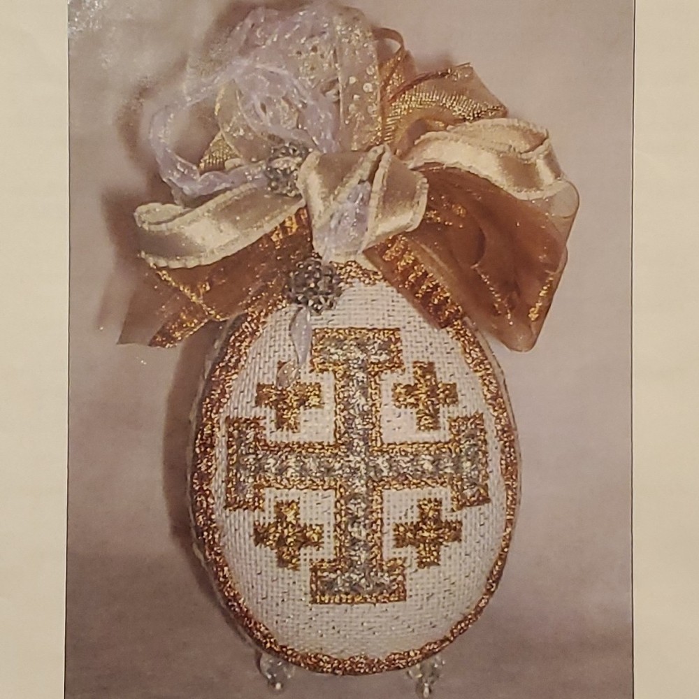 Michele Roberts Jerusalem Cross Egg Needlepoint Pattern Canvas Easter Christmas