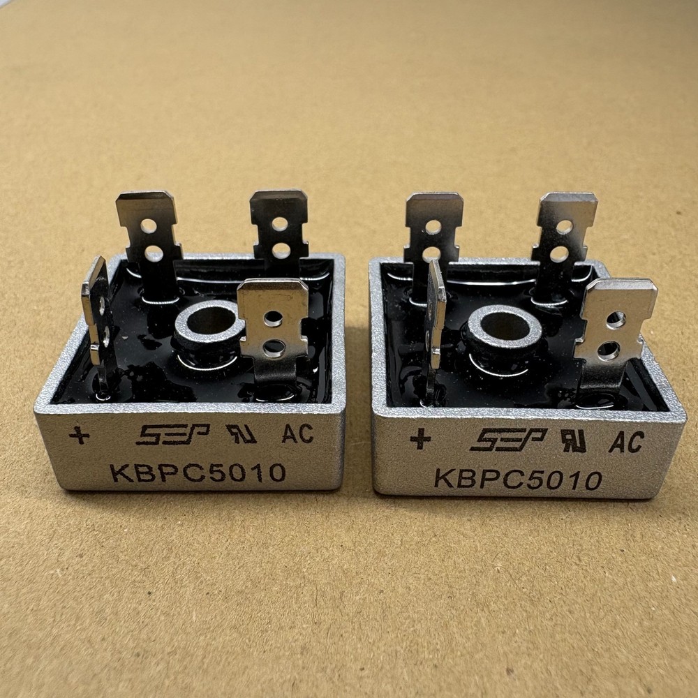 2Pcs 1000V 50A Metal Case Single Phase Diode Bridge Rectifier KBPC5010