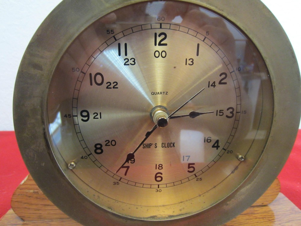 MARITIME," QUARTZ", BRASS SHIP'S MANTLE CLOCK