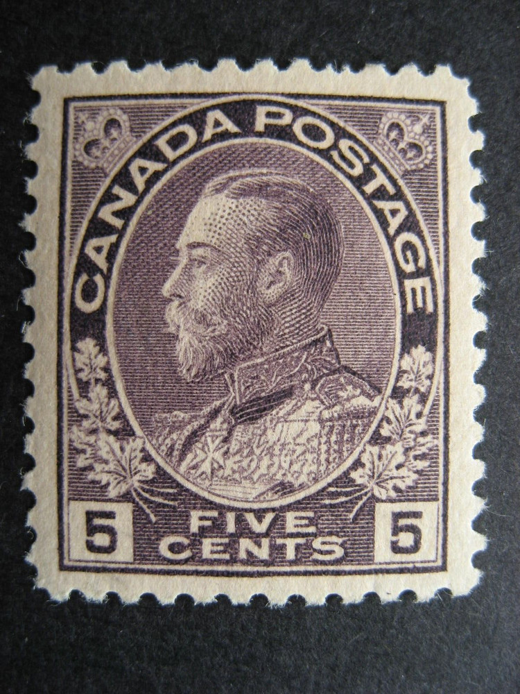 Canada KGV 5c admiral Sc 112 MH pulled perf