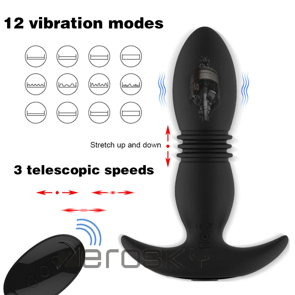 Powerful Flapping Prostate Massager Motor Telescopic Vibrators Remote Control US